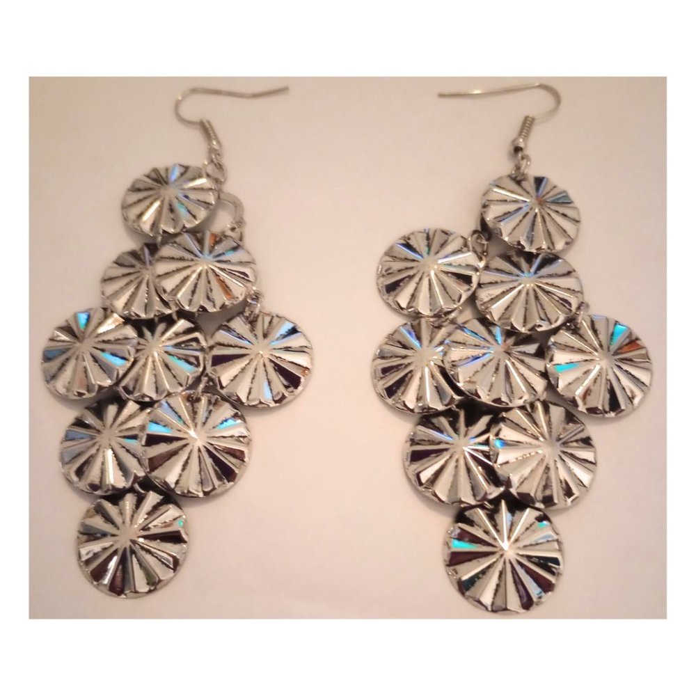 Silver Tone Chandelier Earrings